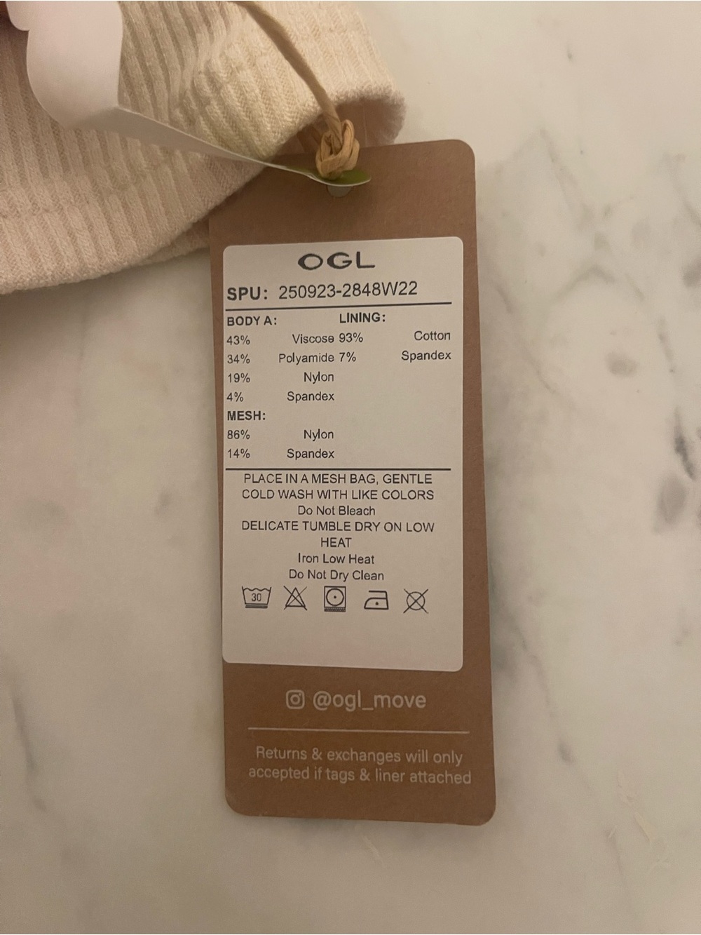 OGL Ribbed Mock Neck Tank - Cream - Picture 4 of 5